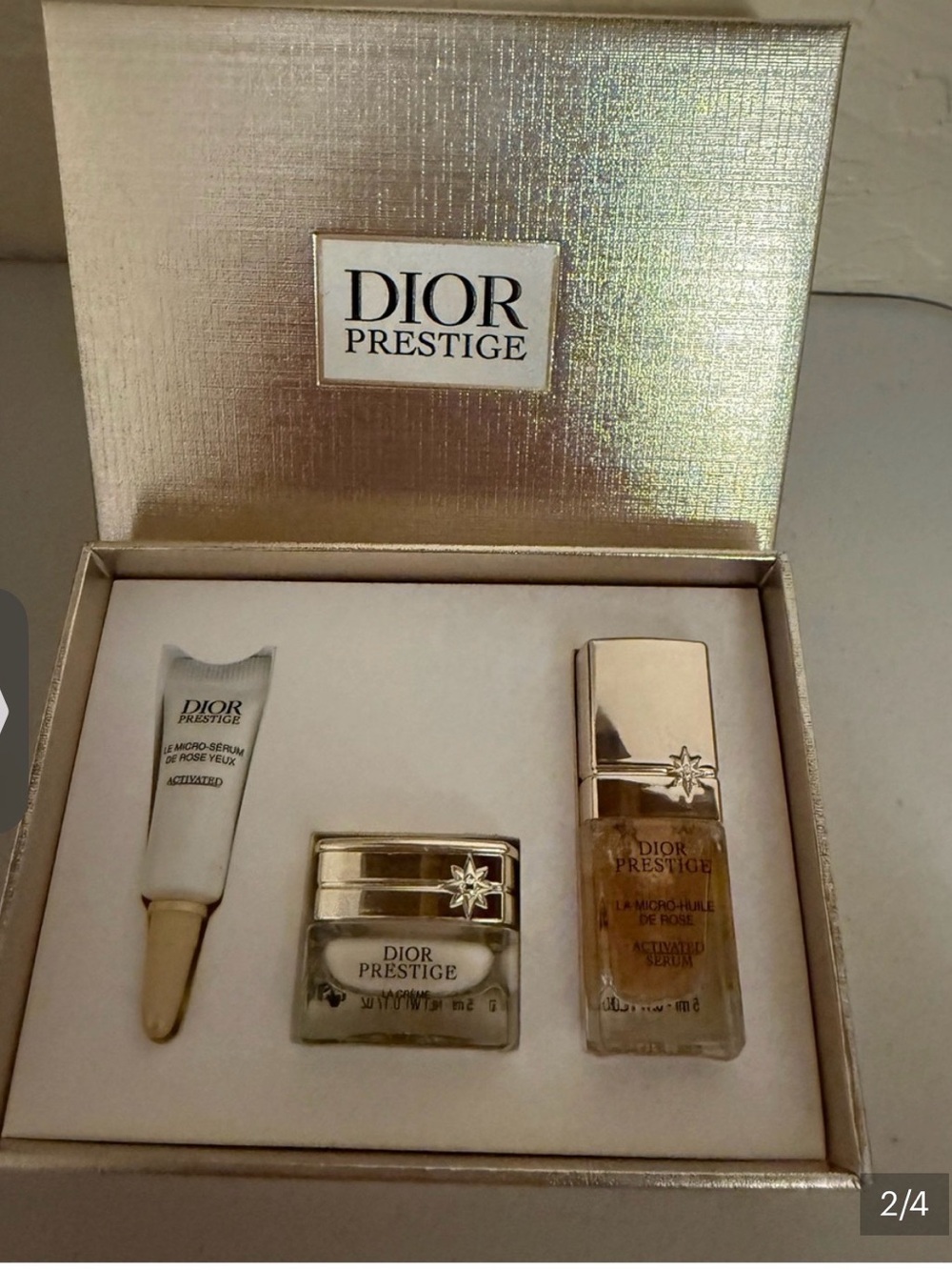 Dior Prestige Skincare Set in Gold and White